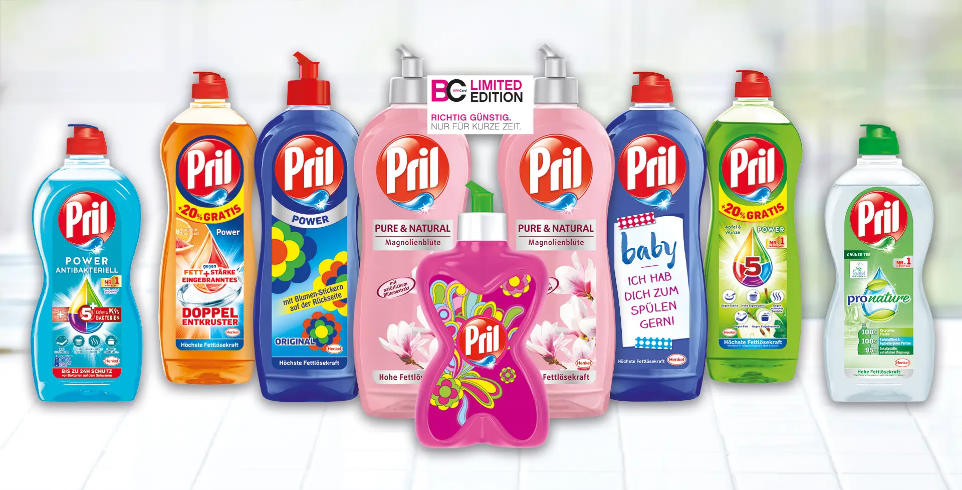 Pril packaging highlighting local customization and product variety